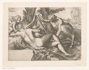 Schlafende Venus von einem Satyr beobachtet
