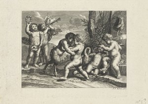 Spielende Putti in einer Landschaft von Anonymous