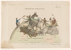 Karikatur auf die Universelle Geographie von Conrad Malthe-Brun