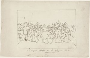 Karikatur über die Uneinigkeit im belgischen Nationalkongress über die Wahl eines Königs, 1831 von Anonymous