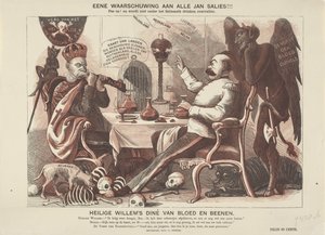 Karikatur auf Kaiser Wilhelm I. und Bismarck, 1870 Heiliges Wilhelm