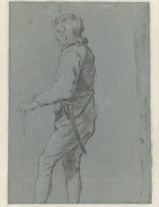 Stehender junger Mann, nach links