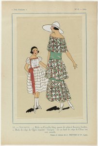 Très Parisien, 1923, No 6: 11.-SOEURETTE. - 1. Kleid in weißem Crisseldy...