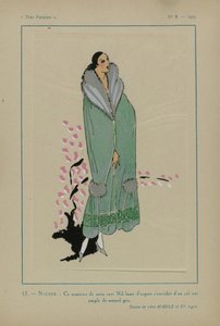Très Parisien, 1923, Nr. 8: 17.- NAÏADE. - Dieser Mantel aus Nilgrünem Satin... von Anonymous