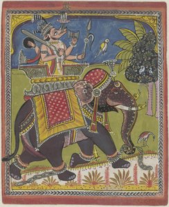 Varaha (Vishnu als Eber) reitet auf einem Elefanten