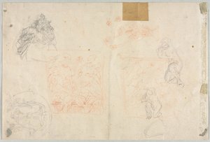 Verschiedene Skizzen von Figuren und Pflanzen (verso)