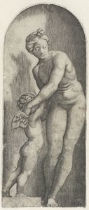Venus und Amor stehend in einer Nische von Anonymous