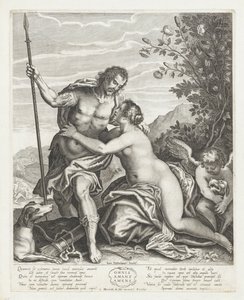Venus versucht Adonis von der Jagd abzuhalten von Anonymous