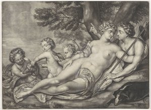 Venus hält Adonis von der Jagd ab von Anonymous