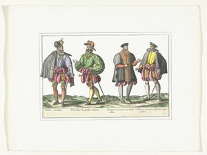 Vier Männer in deutscher Mode, ca. 1580 von Anonymous