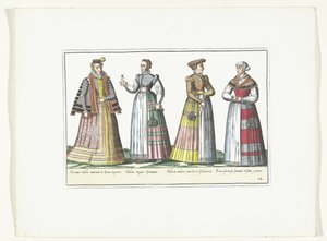 Vier Frauen in deutscher Mode, ca. 1580