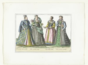 Vier Frauen in italienischer Mode, ca. 1580 von Anonymous