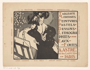 Visitenkarte der Kunsthandlung Achille Astre in Paris