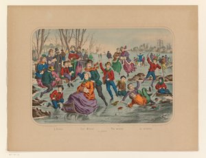 Winterlandschaft mit Schlittschuhläufern