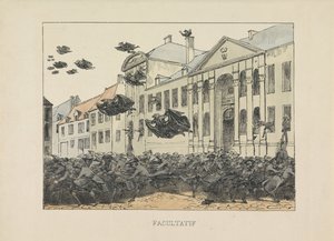 Schwarze Raben fliehen aus dem Collegium Philosophicum, 1829 von Anonymous