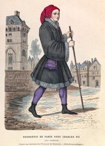 Ein Bürger von Paris unter der Herrschaft von König Karl VII. - Bürgerlicher Pariser Mann der Herrschaft von Karl VII. von Anonymous Anonymous