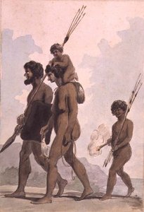 Eine Familie aus New South Wales, möglicherweise von Philip Gidley King (1758-1808), ca. 1788-92 von Anonymous Anonymous