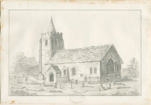Acton Trussell Kirche: Bleistiftzeichnung, nd [?19. Jh.] von Anonymous Anonymous