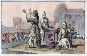 Alte persische Zivilisation: Magier, offizielle Priester und Jünger von Zarathustra (Alter Orient, Perser: Magier) - Gravur aus „Usi e Costumi di Tutti i Popoli dell