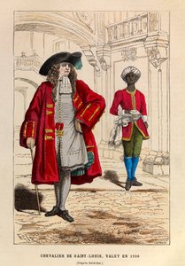 Kostüm eines Ritters von Saint Louis begleitet von seinem Diener 1706 (Regierungszeit von König Ludwig XIV) - Ritter des Ordens von Saint Louis und ein Diener