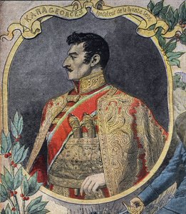 Erster Weltkrieg 1914-1918: Porträt von Georges Petrovic genannt Karageorges (1752-1817), serbischer Staatsmann und Gründer der Karadordevic-Dynastie. Gravur in „Le Petite Journal“ von Anonymous Anonymous