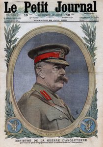 Erster Weltkrieg 1914-1918. Porträt des englischen Kriegsministers Horatio Herbert Kitchener (1850-1916). In „Le Petite Journal“, am 25.06.1916. Private Sammlung von Anonymous Anonymous