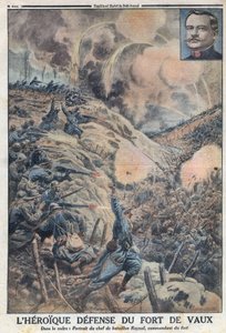 Erster Weltkrieg 1914-1918. Die heldenhafte Verteidigung des Fort de Vaux mit seinem Bataillonsführer Sylvain Eugene Raynal (1867-1939). In „Le Petit Journal“ von Anonymous Anonymous