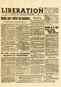 Französischer Widerstand gegen deutsche Truppen - Bewegungen des Widerstands gegen die deutsche Besatzung - Untergrundzeitung - Befreiung vom November 1941 - Untergrundzeitung der Widerstandsbewegung Liberation-Sud von Anonymous Anonymous