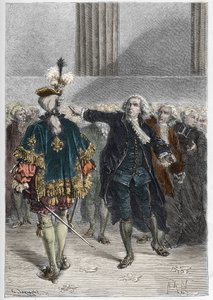 Französische Revolution - Treffen der Generalstände am 23.06.1789: Honore Gabriel Riqueti, Graf von Mirabeau (1749-1791), apostrophiert Henri Evrard, Marquis von Dreux Breze (1762-1829) - Generalstände in Versailles von Anonymous Anonymous