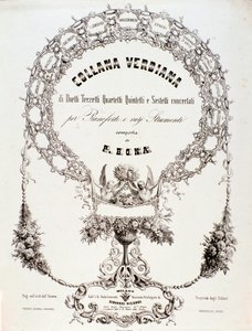 Frontispiz einer Sammlung von Partituren von Giuseppe Verdi