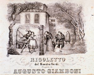 Frontispiz der Partitur der Oper Rigoletto von Giuseppe Verdi