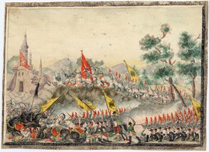 Russisch-Türkischer Krieg von 1828-1829 - Russische Armee eroberte die Festung Izmail (Ismail) im Jahr 1790 - Anonym - 1829 - Aquarell auf Papier von Anonymous Anonymous
