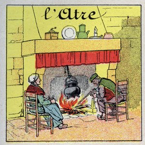 Heiztechnik: der Kamin. Anonyme Illustration von 1925. Private Sammlung.