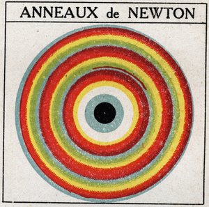 Interferenzen: Ringe von Isaac Newton (1642-1727). Anonyme Illustration von 1925. Private Sammlung. von Anonymous Anonymous