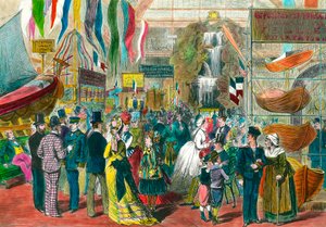 Internationale maritime Ausstellung in Paris. Gravur des 19. Jahrhunderts