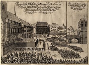 Hinrichtung von 27 protestantischen Führern auf dem Altstädter Ring in Prag am 21. Juni 1621