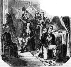Les Girondins in der Nacht vom 31. Mai 1793 (der Sturz der Girondins) - Gravur in „Histoire des Girondins“ von Alphonse de Lamartine (1790-1869) 1865-1866 - Privatsammlung von Anonymous Anonymous