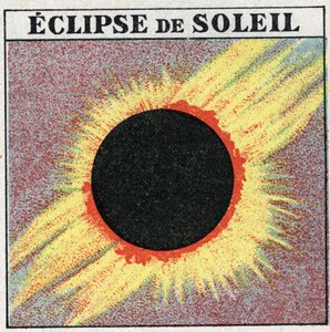 Lichtausbreitung: Sonnenfinsternis. Anonyme Illustration von 1925. Private Sammlung. von Anonymous Anonymous