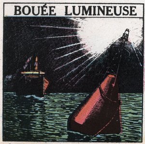 Lichtsignale: Leuchtboje. Anonyme Illustration von 1925. Private Sammlung