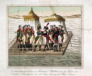 Treffen der Kaiser Alexander I. von Russland und Napoleon I. von Frankreich am Neman bei Tilsit von Anonymous Anonymous