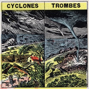Meteorologie: Zyklone und Tornados. Anonyme Illustration von 1925. Privatsammlung. von Anonymous Anonymous