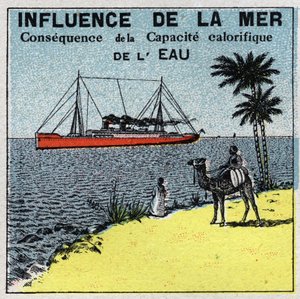 Meteorologie: Der Einfluss des Meeres auf das Klima. Anonyme Illustration von 1925. Private Sammlung.