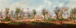 Panoramablick auf die Weltausstellung 1867 in Paris