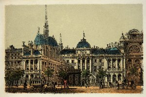 Paris 1874: Der Justizpalast und die Sainte Chapelle, private Sammlung von Anonymous Anonymous