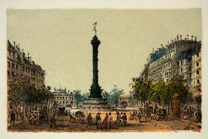 Paris im Jahr 1874: Die Julisäule. Private Sammlung