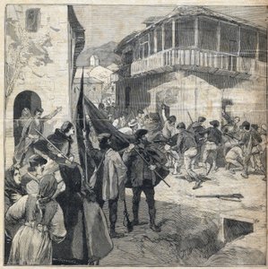 Bauernaufstand in Sizilien. Gravur in "Le Petit Parisien" am 31.12.1893. von Anonymous Anonymous