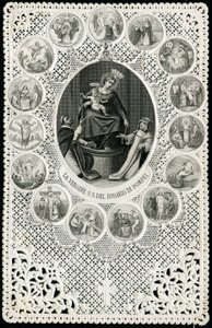 Andachtsbild: Unsere Liebe Frau vom Rosenkranz von Pompei (Stich) von Anonymous Anonymous
