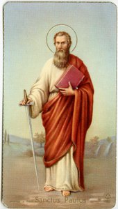 Andachtsbild: Heiliger Paulus von Tarsus (Chromolithographie) von Anonymous Anonymous
