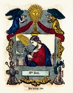 Andachtsbild: Heilige Zoe. Gravur des 19. Jahrhunderts. Private Sammlung