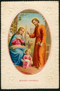 Andachtsbild: Die Heilige Familie (Chromolithografie)